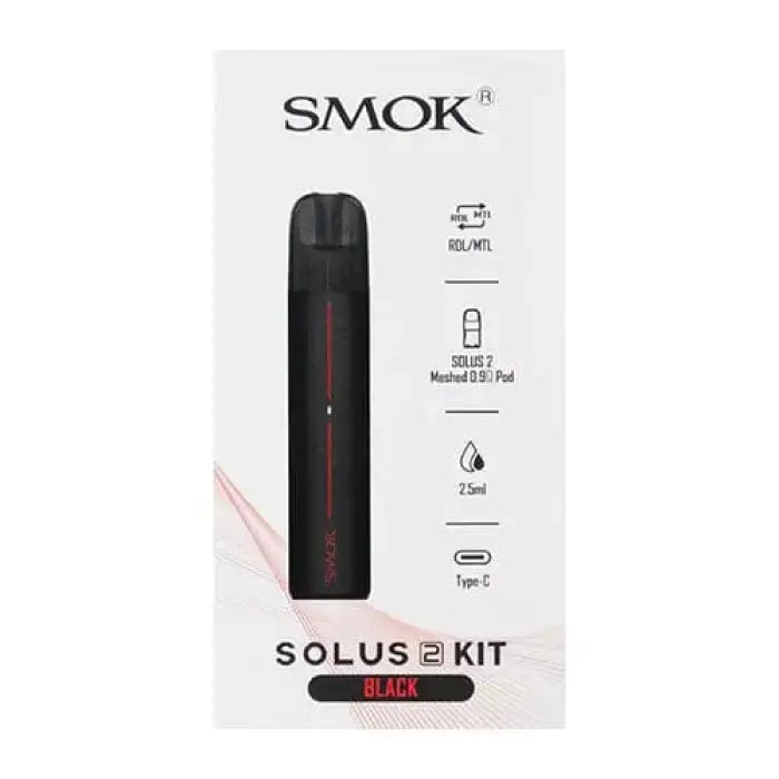 Sleek black electronic cigarette device with red accents.