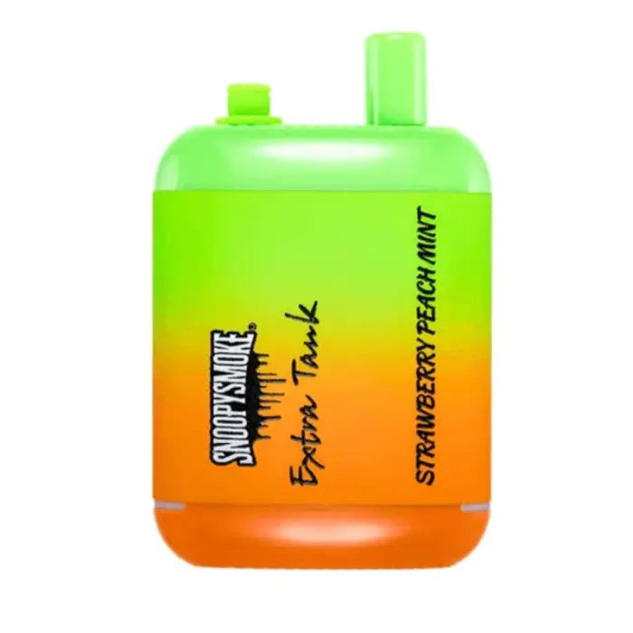 Colorful plastic container with a gradient from green to orange, featuring text and two spouts on top.