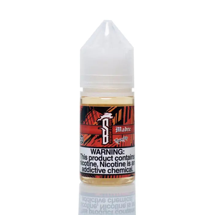 Bottle of e-liquid or vape juice with a warning label.