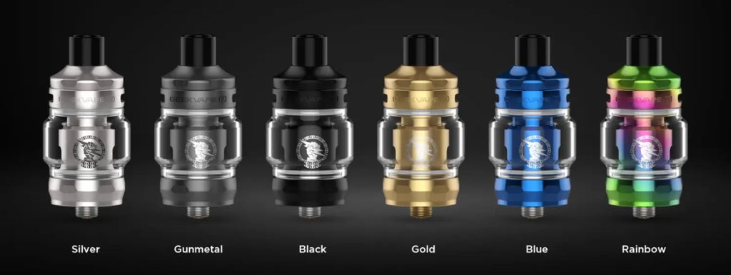 Colorful vaping tanks in metallic finishes for Geekvape M100 Aegis with IP68 rating.