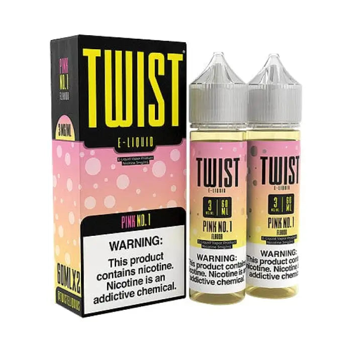 E-liquid product called ’Twist’ with packaging and two bottles of vape juice.