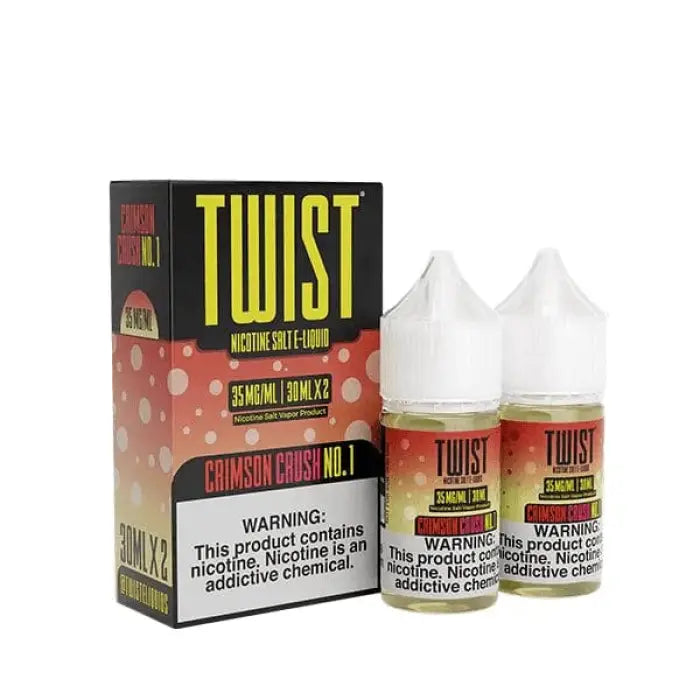 E-liquid product package labeled ’TWIST’ with two accompanying bottles of vaping liquid.