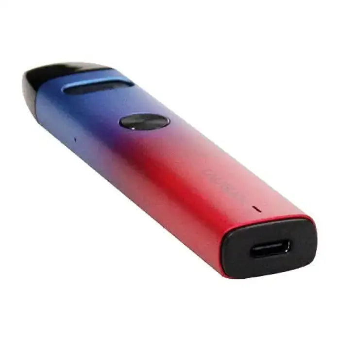 Sleek vape pen with a gradient blue-to-red color design.