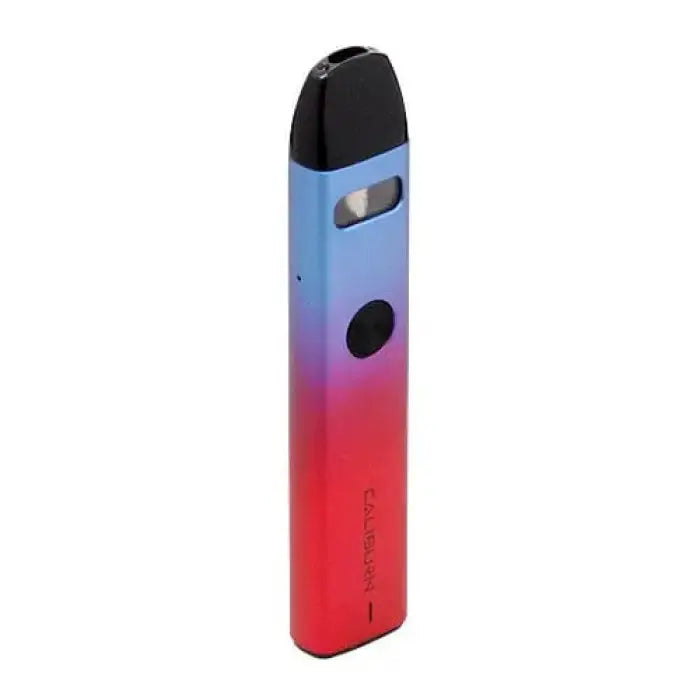 Sleek e-cigarette or vape pen with a gradient blue-to-red color design.