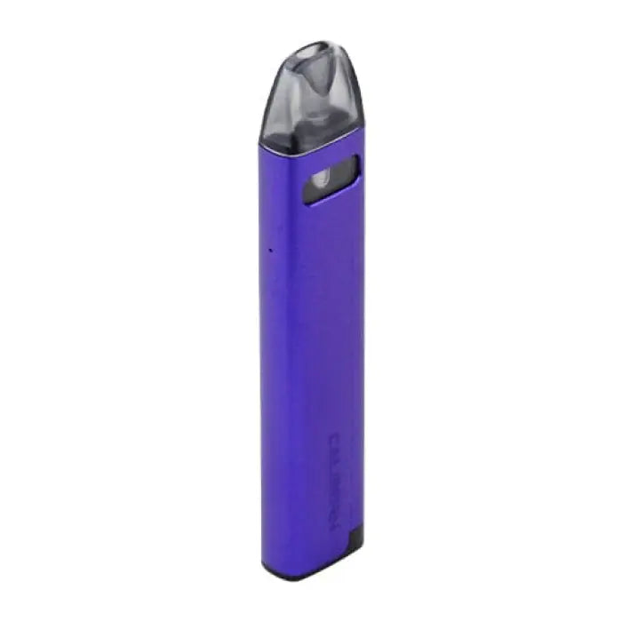 Purple electronic vaping device with a black mouthpiece.