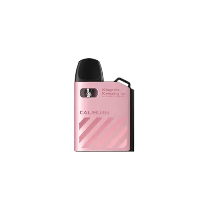 Pink electronic vaping device with a sleek, rectangular design.