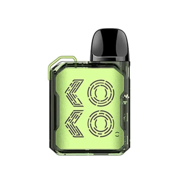 Compact green and black electronic vaping device with ’KOKO’ text displayed.