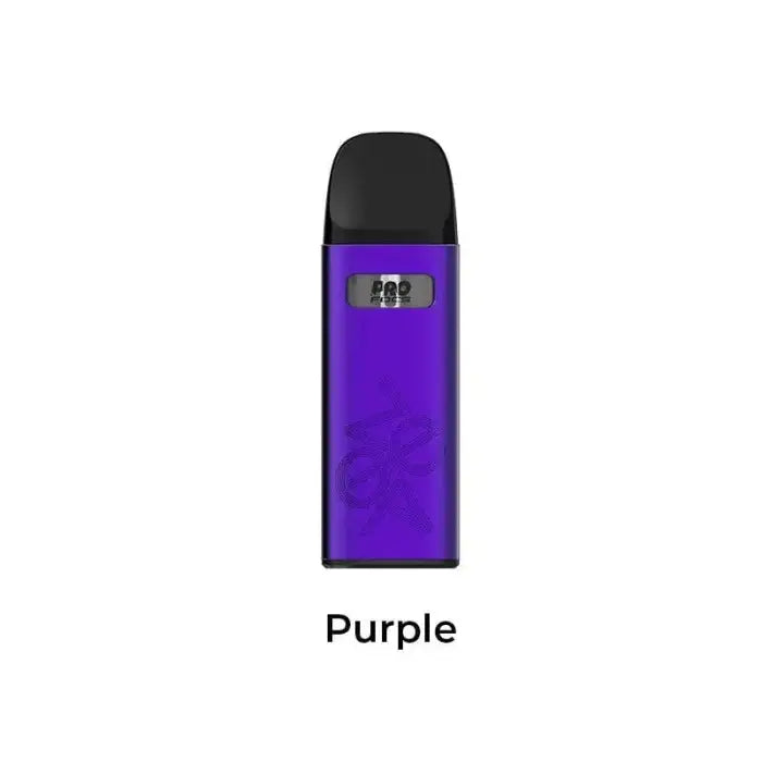 Sleek purple electronic vaping device with a black mouthpiece.