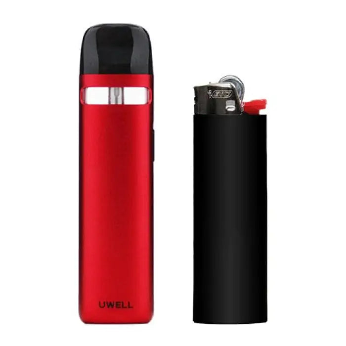 Red and black electronic cigarette or vaping device.