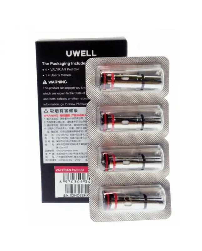 Package of Uwell vaping coils or cartridges.