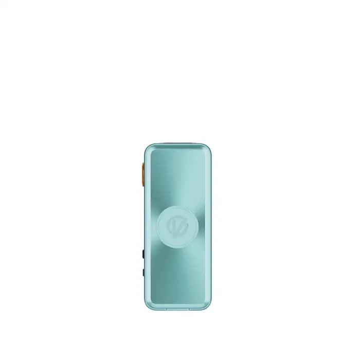 Mint green rectangular MP3 player with a circular control pad.