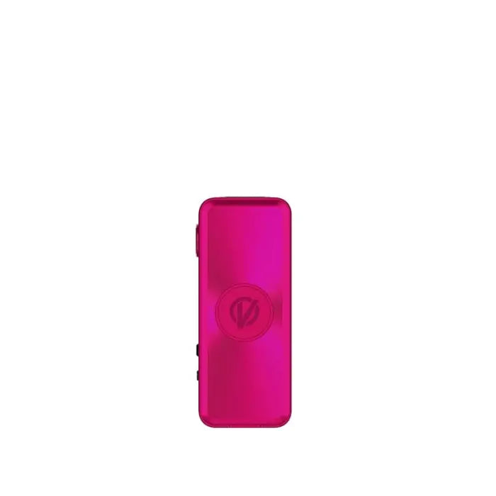 Bright pink rectangular portable battery charger with a lightning bolt symbol.