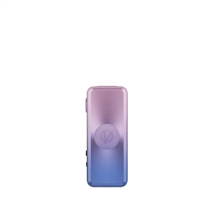 Portable electronic device with a gradient purple to blue color scheme.