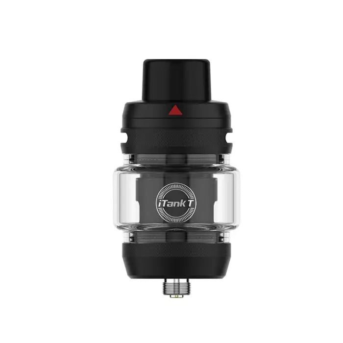 Black and clear cylindrical vaping tank or atomizer with ’Tank T’ branding.