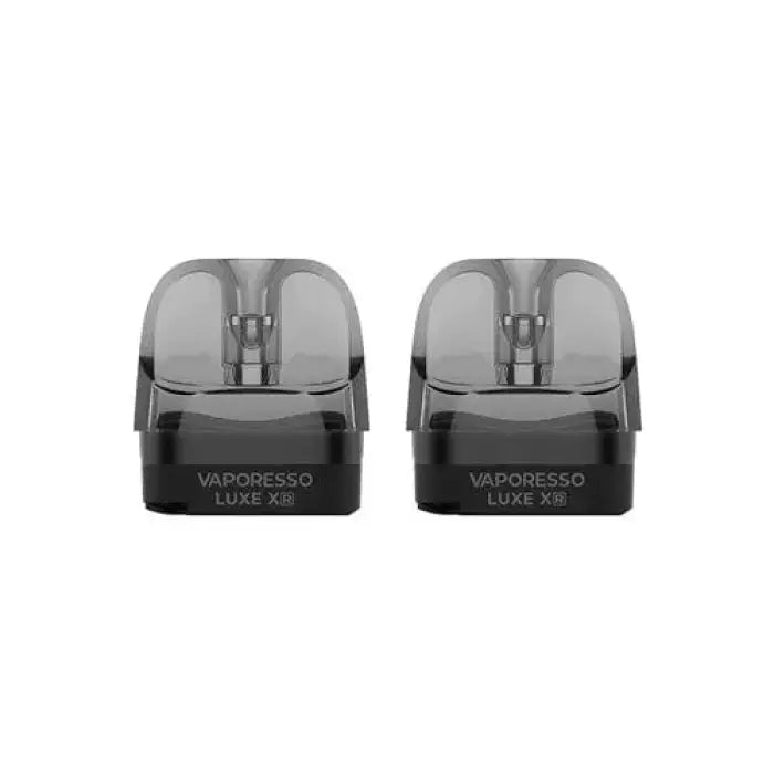 Two identical black vaping pods or cartridges for an electronic cigarette device.