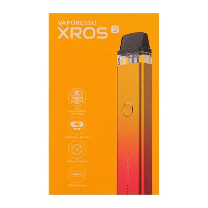 Vaporesso XROS 3 e-cigarette device with orange and red gradient coloring.