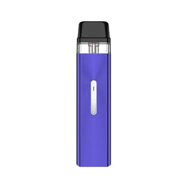 Purple electronic vaping device with a black mouthpiece and clear viewing window.