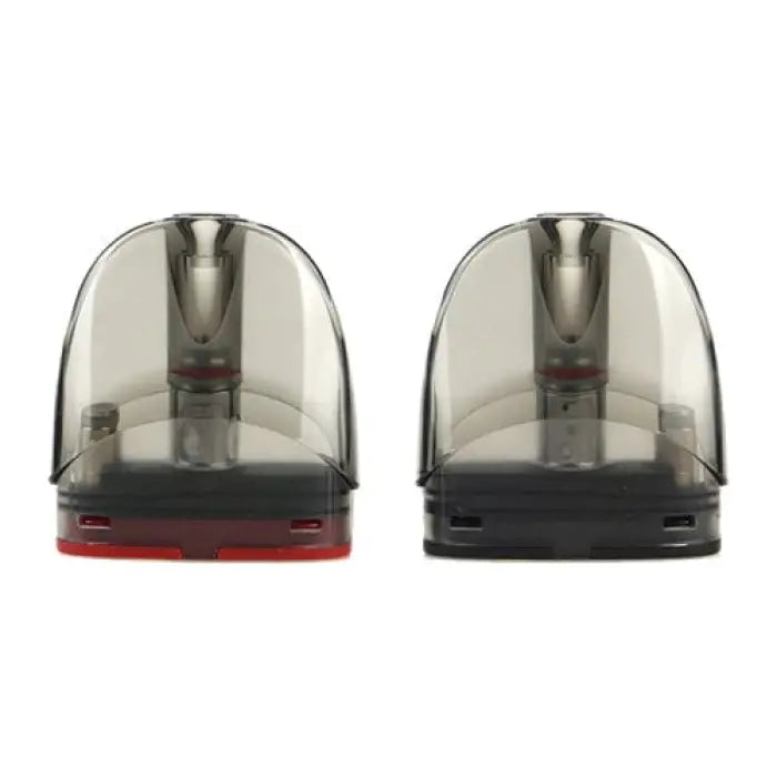 Two replacement pods or cartridges for an electronic cigarette or vaping device.