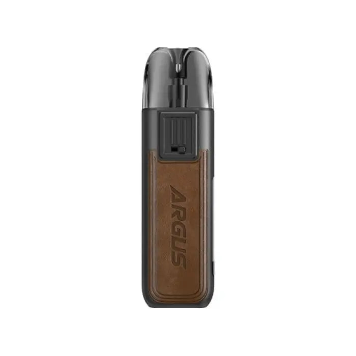 Sleek electronic vaping device with a brown and black color scheme.