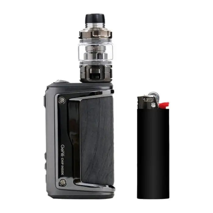 Electronic vaping device with a tank and separate lighter.