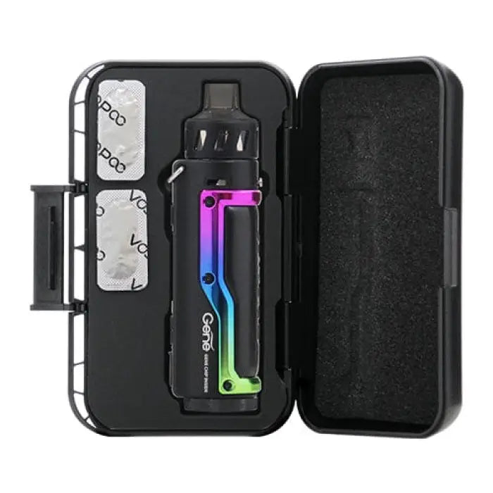 Vaping device or e-cigarette in a protective carrying case.