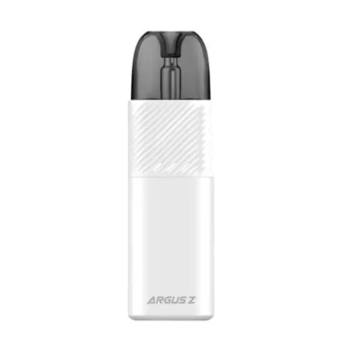 White electronic vaping device with a black mouthpiece and ’ARGUS Z’ branding.