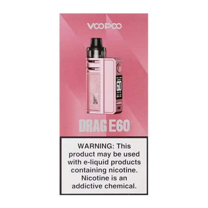 Pink electronic vaping device with a clear tank and digital display.