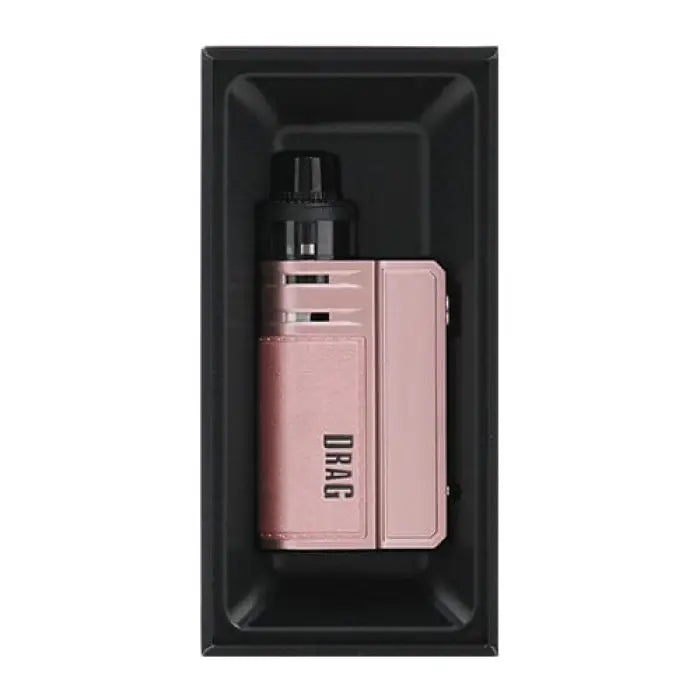 Pink electronic vaping device or e-cigarette with ’DRAG’ branding.