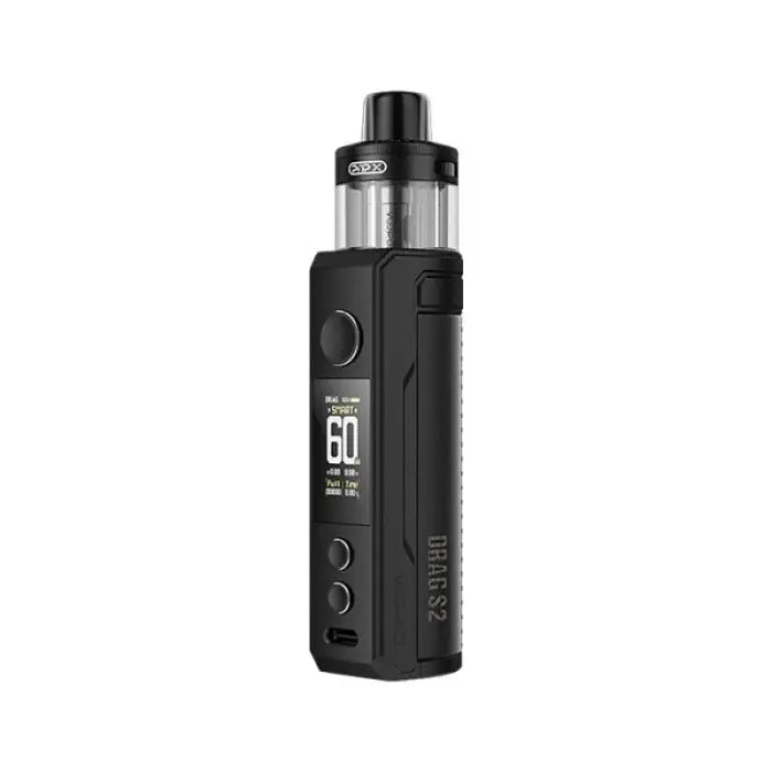 Electronic vaping device with a digital display and adjustable settings.