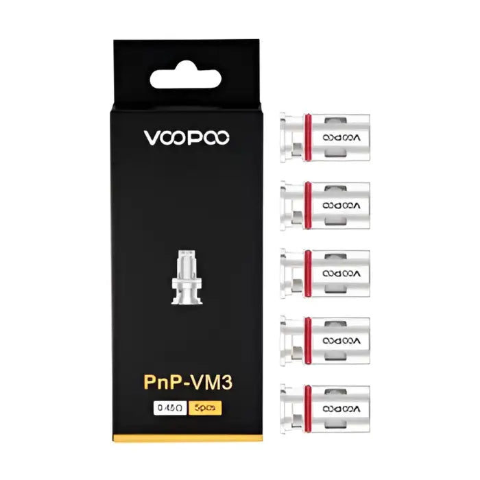 Voopoo PnP-VM3 replacement coils in retail packaging.