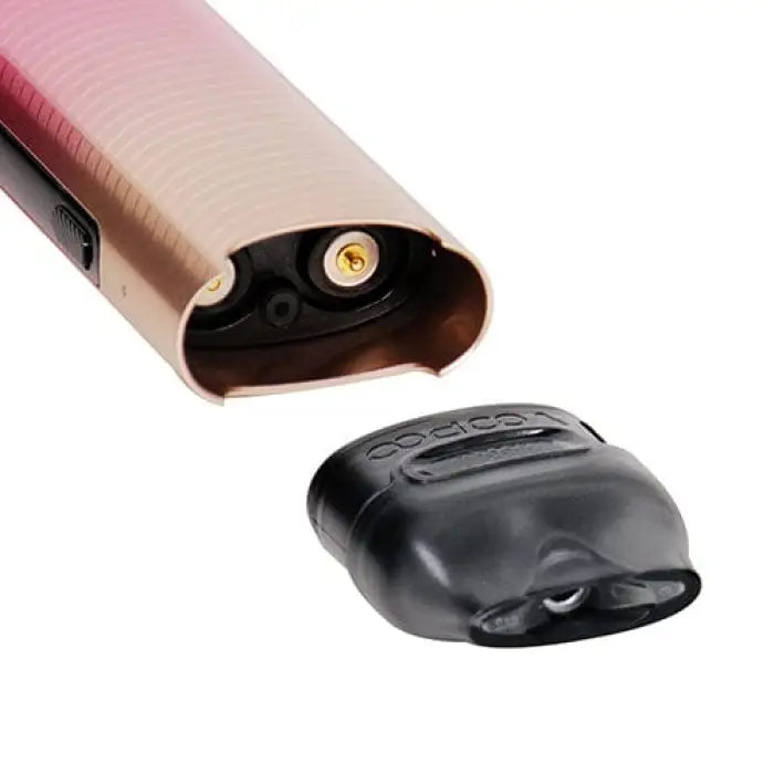 Electronic cigarette or vape pen with its detachable mouthpiece cap.