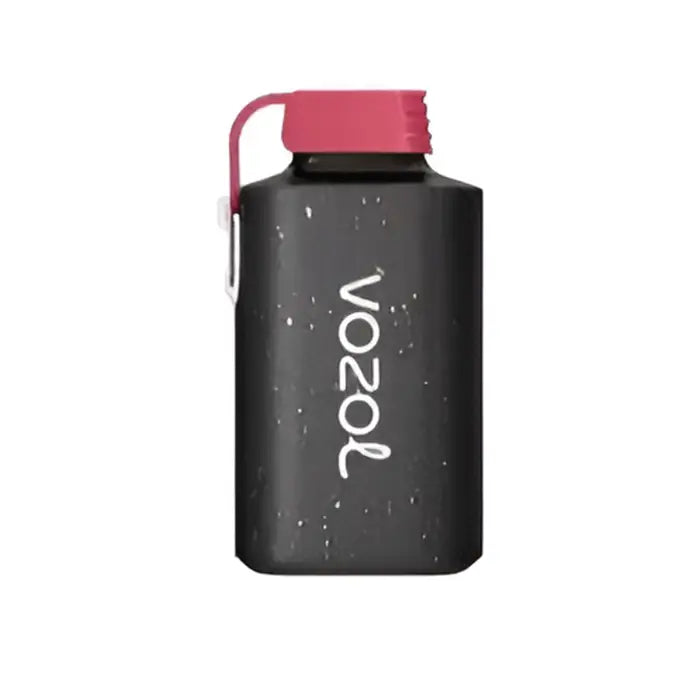 Insulated water bottle with a red cap and ’Vozol’ branding.