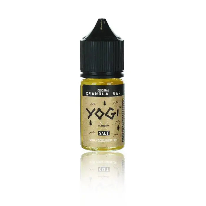 Bottle of Yogi Granola Bar e-liquid or vape juice with a black cap.